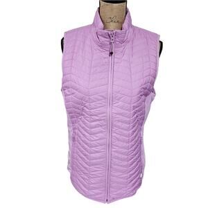 Talbots Lavender Periwinkle Purple Chevron‎ Quilted Vest Women's Size Medium